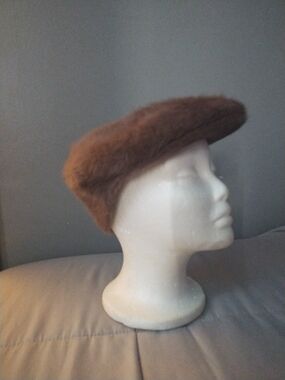 Kangol Brown Faux Fur Flat Cap